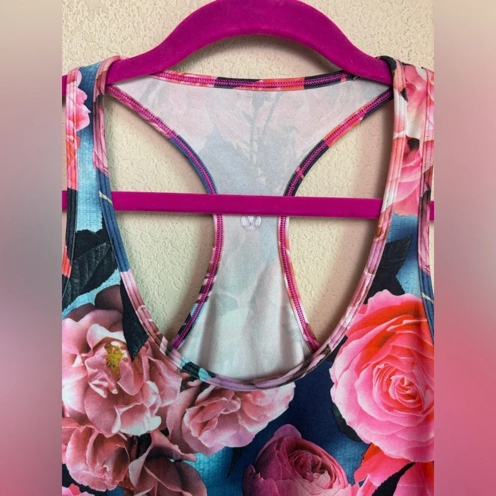 Lululemon Cool Racerback Tank in Floral Top Secret Garden S M